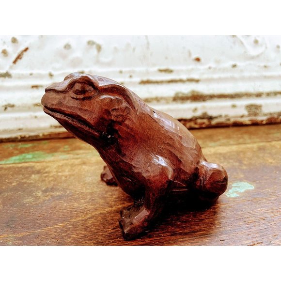 Vintage Carved Resin Frog/Toad artist Signed - Picture 2 of 8